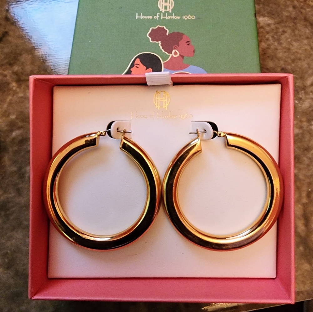 Gold plated hoop earrings